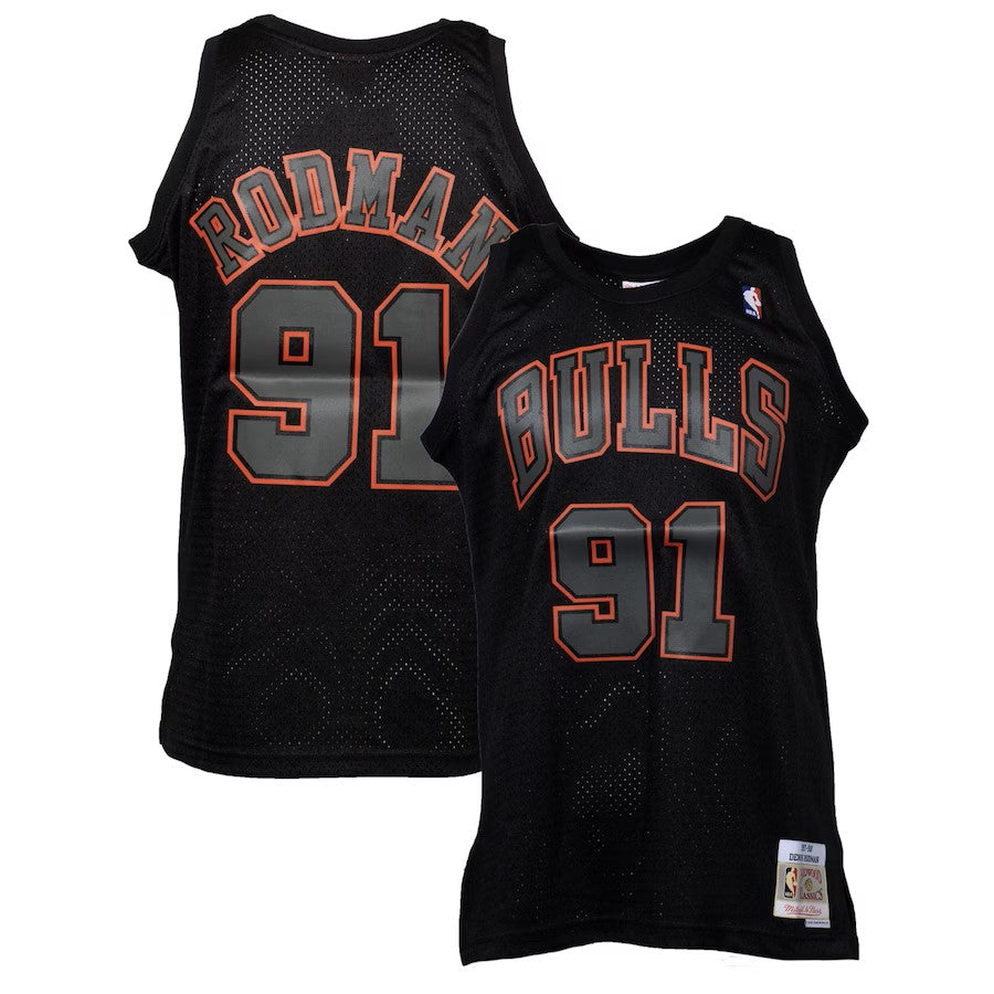 Dennis Rodman Chicago Bulls NBA Mitchell & Ness Maillot Swingman Dynamic Hardwood Classics noir pour hommes 