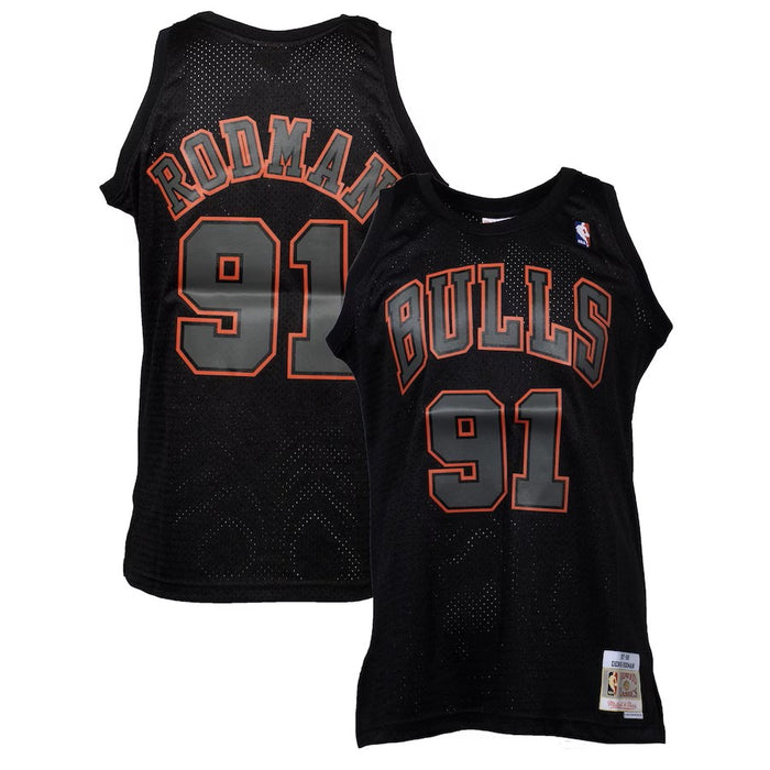 Dennis Rodman Chicago Bulls NBA Mitchell & Ness Men's Black Dynamic Hardwood Classics Swingman Jersey