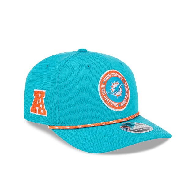 Miami Dolphins NFL New Era Men's Teal 9Seventy 2024 Sideline Stretch Snapback