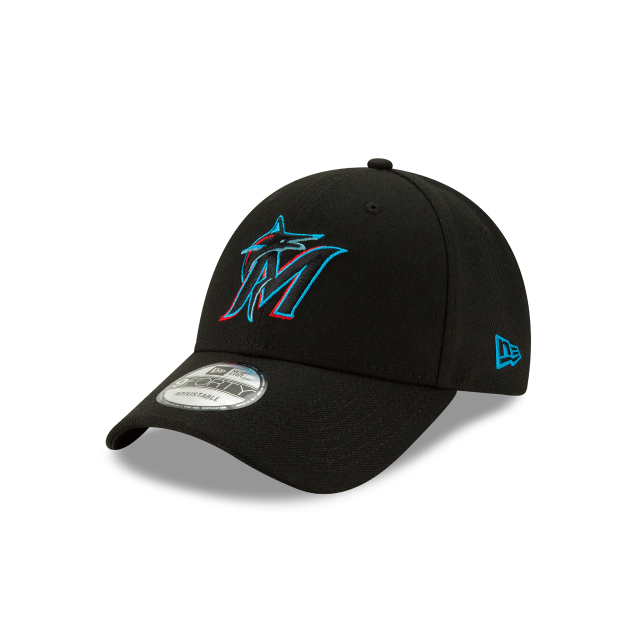 Miami Marlins MLB New Era Men's Black 9Forty League Adjustable Hat