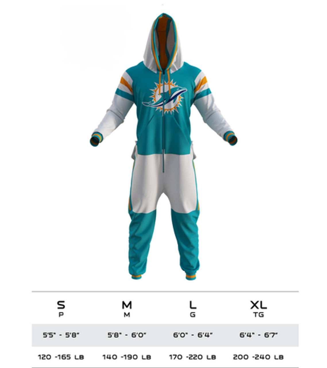 Miami Dolphins NFL Hockey Sockey Men's Aqua Team Uniform Onesie