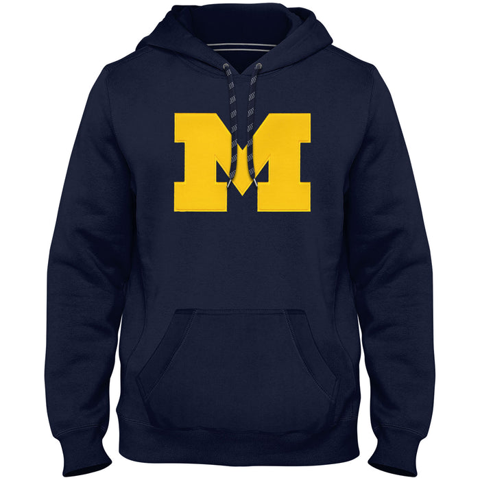 Michigan Wolverines NCAA Bulletin Men's Navy Express Twill Logo Hoodie