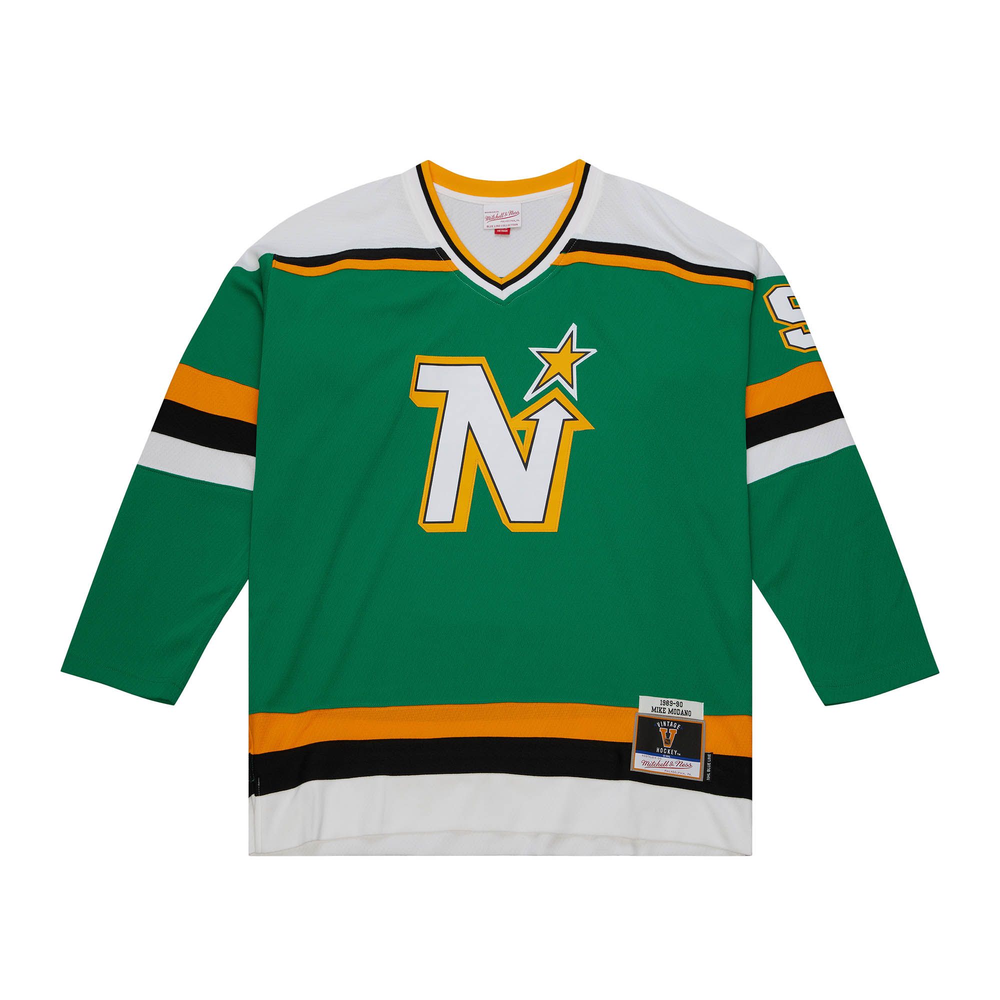 Mike Modano Minnesota North Stars NHL Mitchell & Ness Maillot authentique vert 1989 Blue Line pour hommes