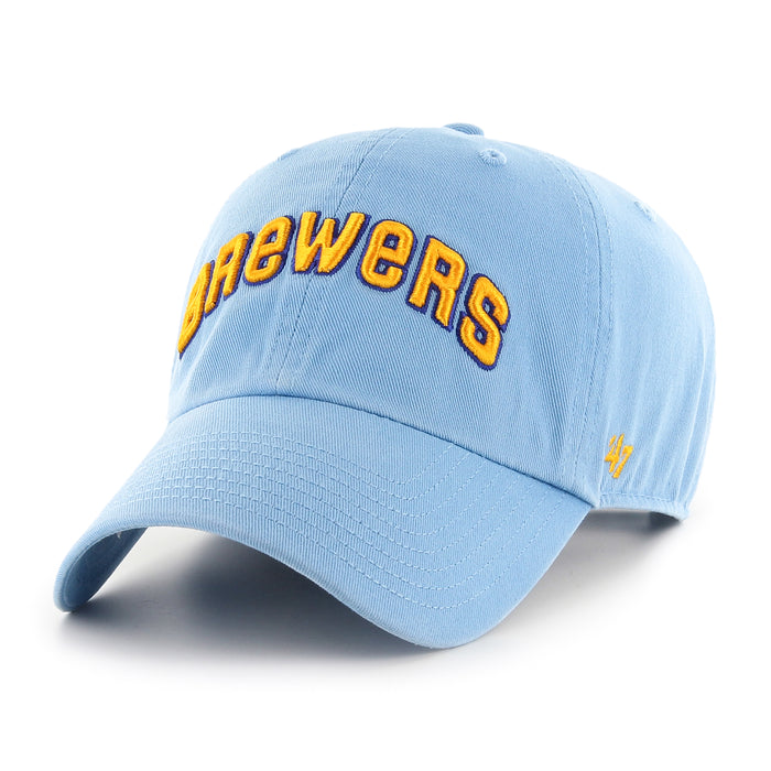 Milwaukee Brewers MLB 47 Brand Men's Light Blue Vintage Clean Up Adjustable Hat
