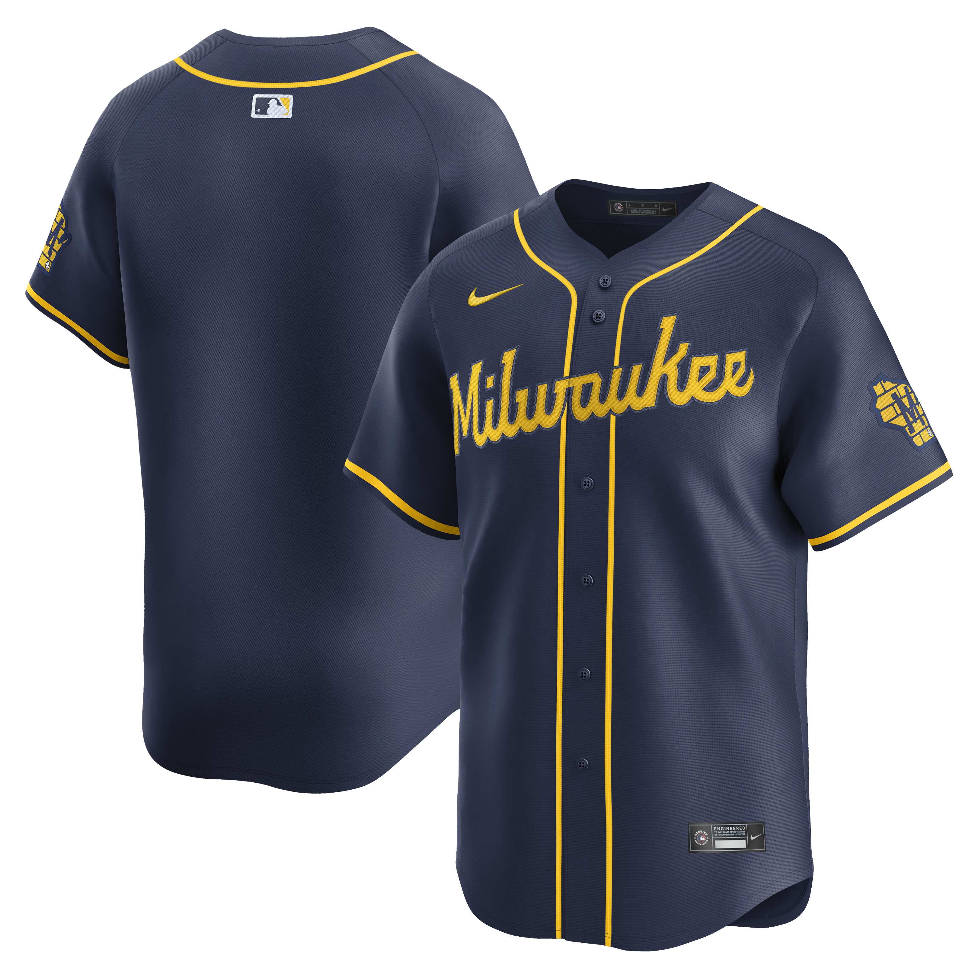Milwaukee Brewers MLB Nike Men's Midnight Navy Alternate Limited Jersey