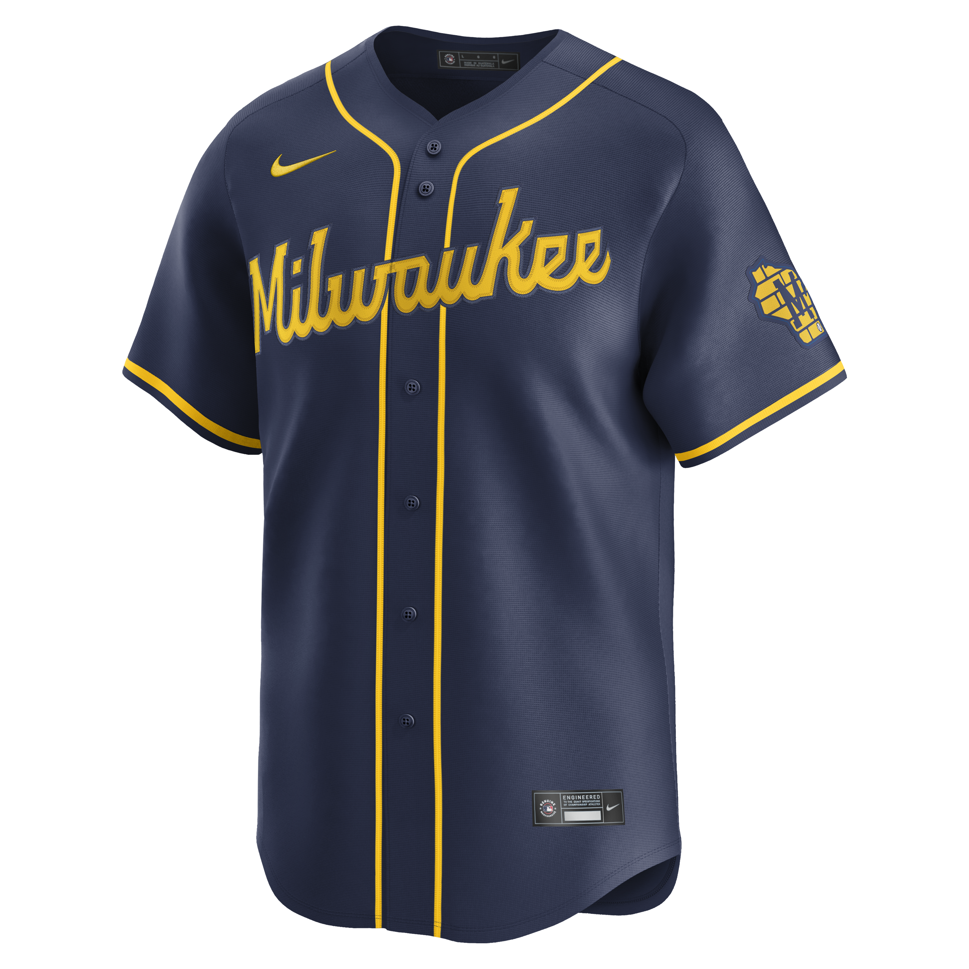 Milwaukee Brewers MLB Nike Men's Midnight Navy Alternate Limited Jersey