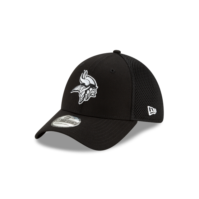 Minnesota Vikings NFL New Era Casquette noire/blanche 39Thirty Neo Stretch Fit pour hommes