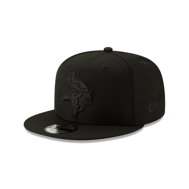 Minnesota Vikings NFL New Era pour hommes, noir sur noir 9Fifty Basic Snapback