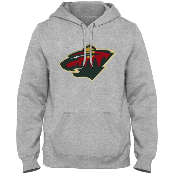 Sweat à capuche avec logo en sergé Express gris athlétique pour hommes du Minnesota Wild NHL Bulletin