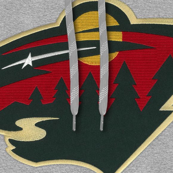 Sweat à capuche avec logo en sergé Express gris athlétique pour hommes du Minnesota Wild NHL Bulletin