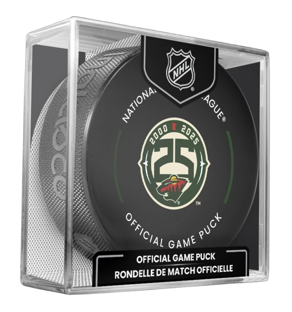 Minnesota Wild NHL Inglasco 2025-26 25th Anniversary Officially Licensed Game Hockey Puck