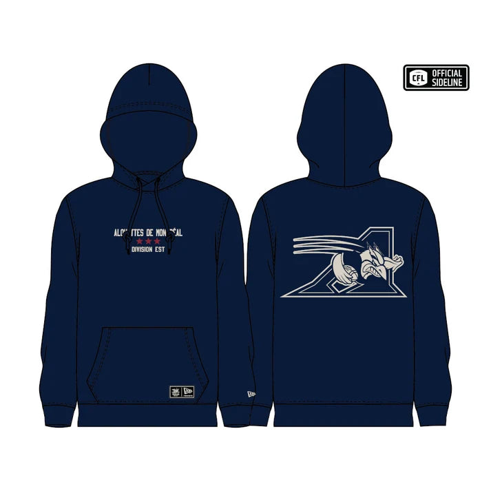 Montreal Alouettes CFL New Era Men's Navy 2026 Turf Traditions Pullover Sweater Hoodie