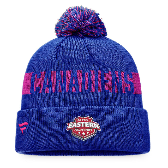 Montreal Canadiens NHL Fanatics Branded Men's Royal Blue Fundamental Cuff Pom Knit Hat