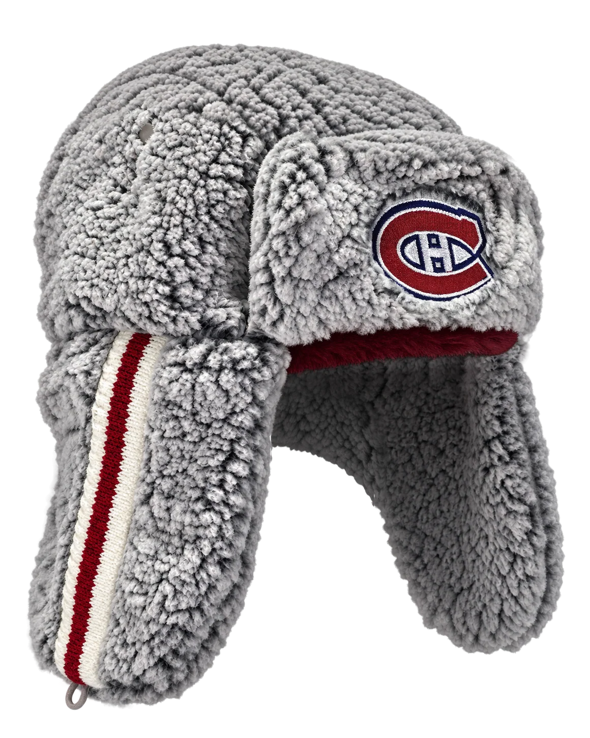Montreal Canadiens NHL Hockey Sockey Men's Grey Sherpa Trapper Hat