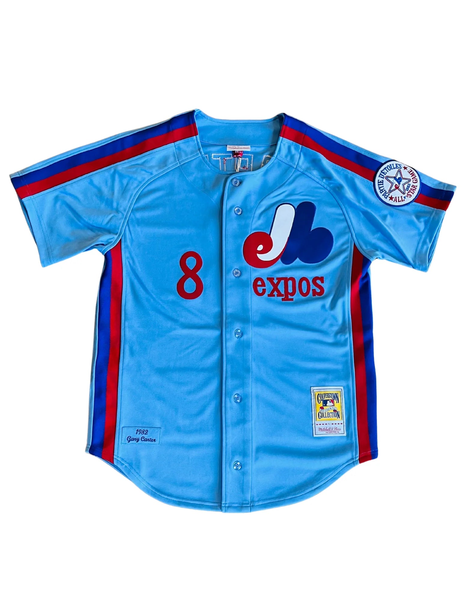 Gary Carter Expos de Montréal MLB Mitchell & Ness Maillot de retour authentique du All Star Game 1982 pour hommes