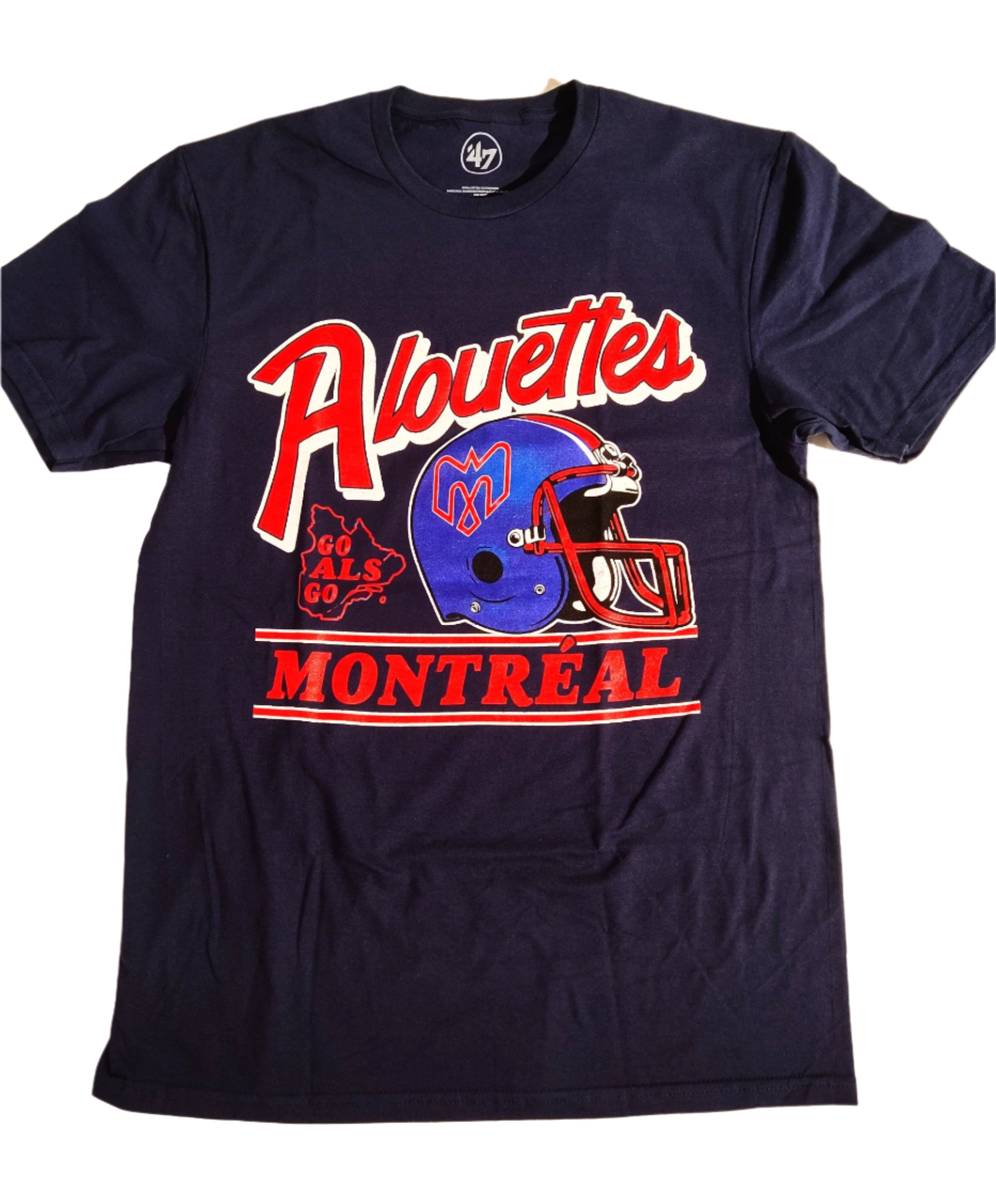 T-shirt Fly By bleu marine pour homme de la marque CFL 47 des Alouettes de Montréal