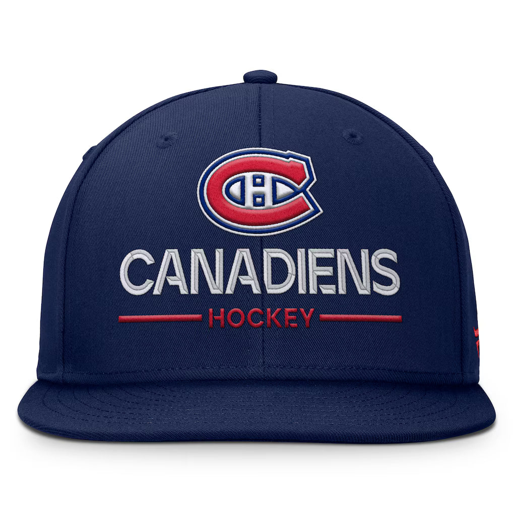 Montreal Canadiens Fanatics NHL Fanatics Branded Men's Navy Rink Flat Brim Snapback