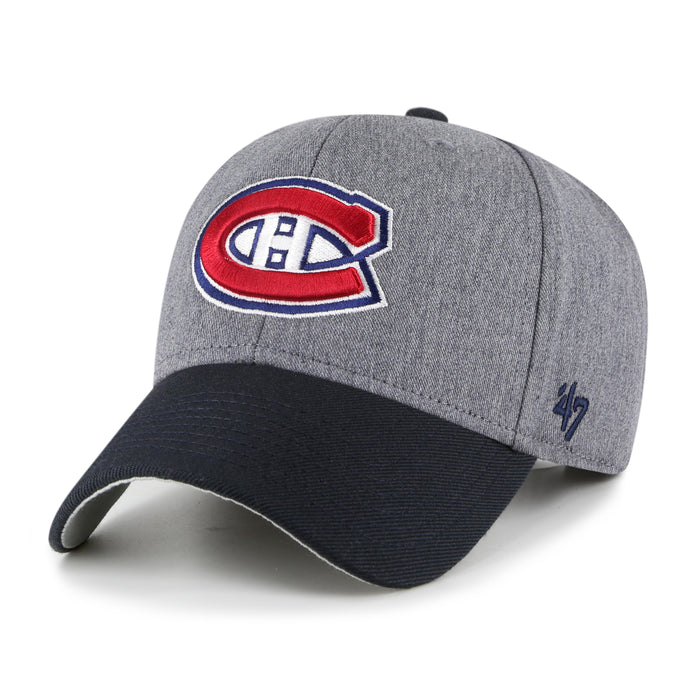 Montreal Canadiens NHL 47 Brand Men's Grey Black Granite MVP Adjustable Hat
