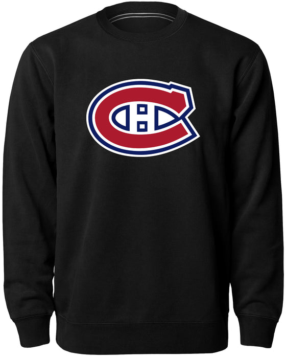 Montreal Canadiens NHL Bulletin Men's Black Twill Logo Express Crew Sweater