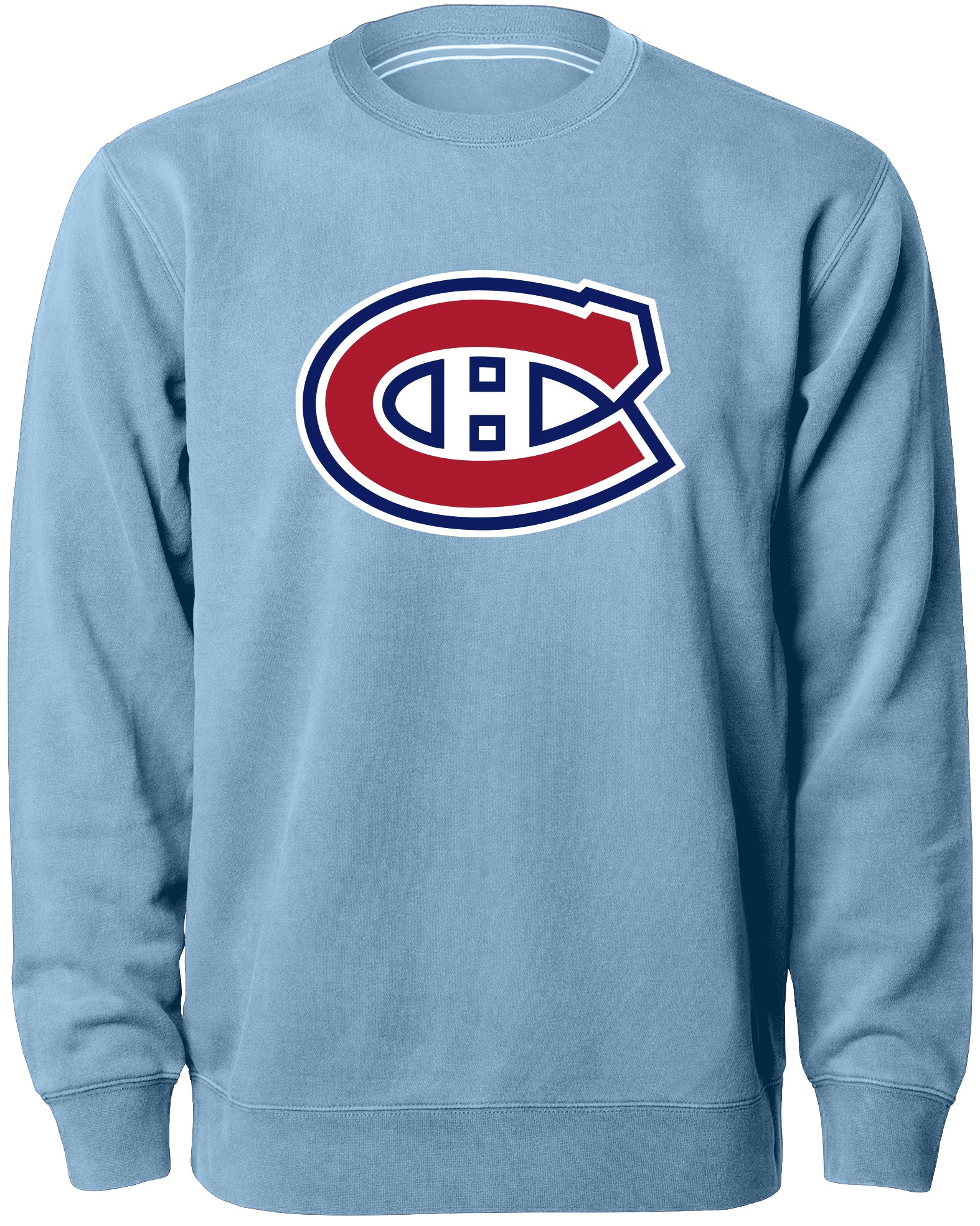 Chandail à col rond Express avec logo en sergé bleu clair des Canadiens de Montréal NHL Bulletin pour hommes