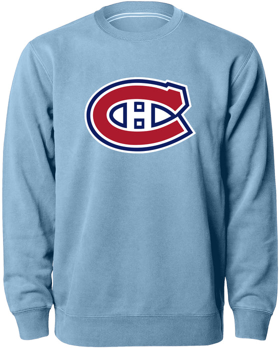 Montreal Canadiens NHL Bulletin Men's Light Blue Twill Logo Express Crew Sweater