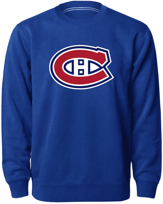 Montreal Canadiens NHL Bulletin Men's Royal Twill Logo Express Crew Sweater