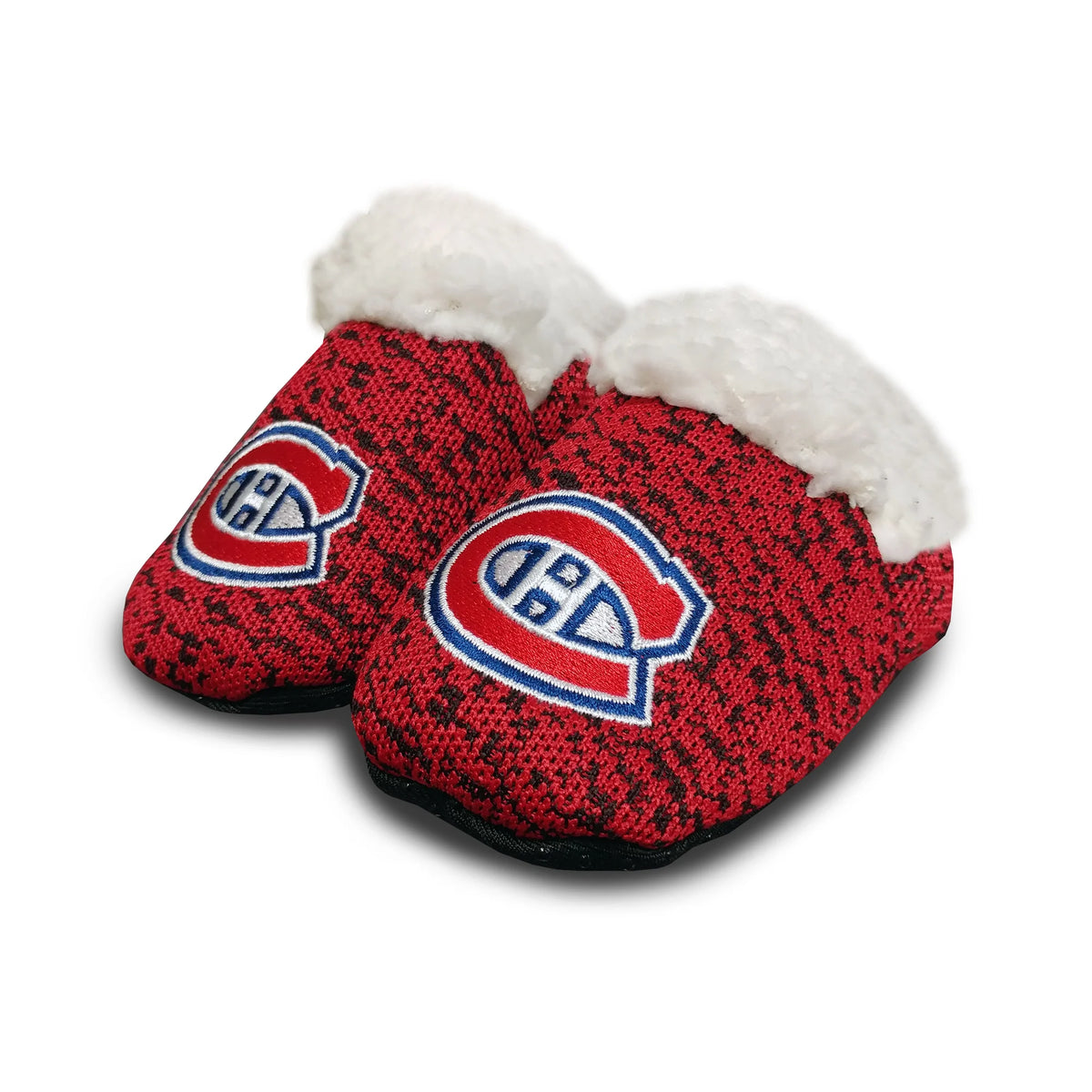 Pantoufles FOCO en tricot poly rouge NHL Canadiens de Montréal pour bébé