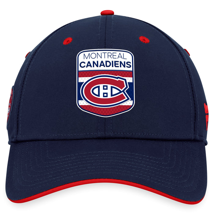 Montreal Canadiens NHL Fanatics Branded Men's Navy 2023 Draft Authentic Pro Stretch Fit Hat