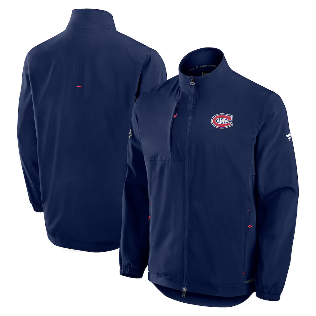 Montreal Canadiens NHL Fanatics Branded Men's Navy 2025 Authentic Pro Rink Coaches Jacket
