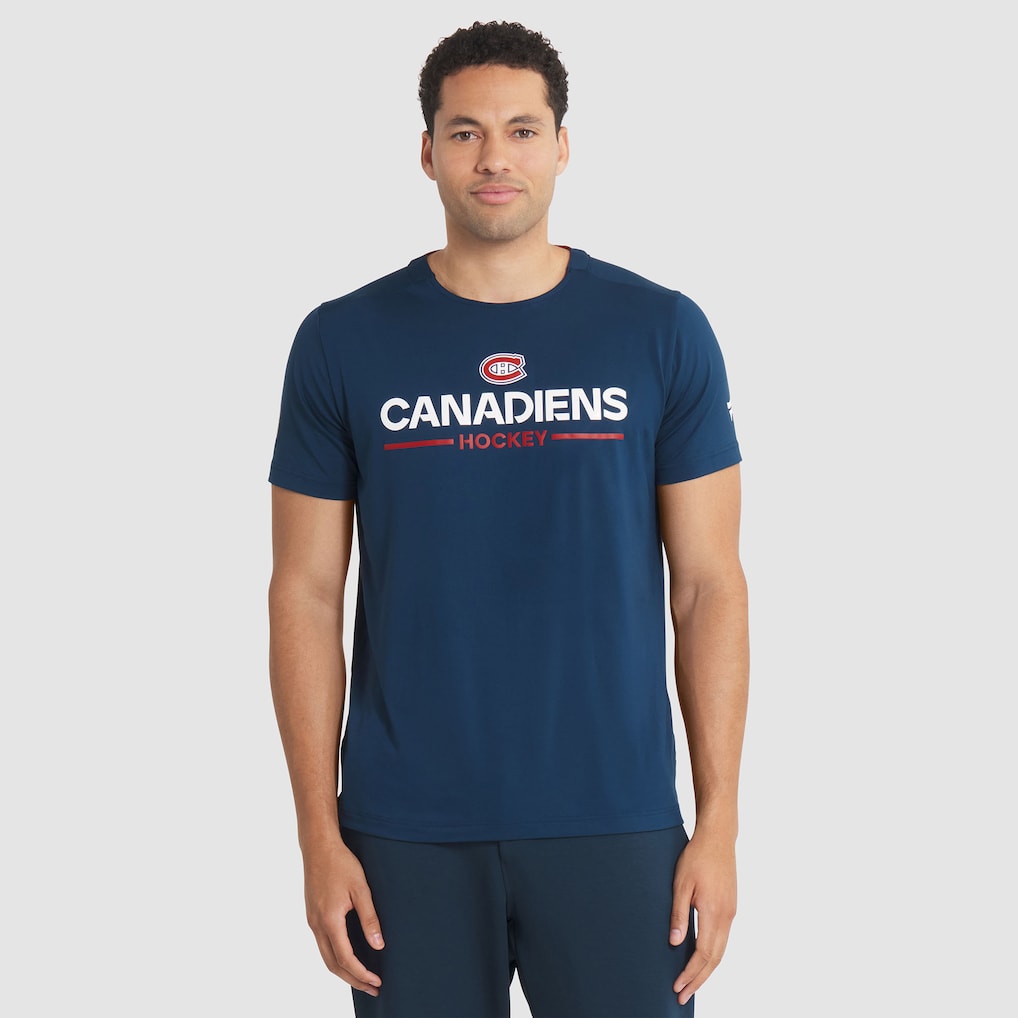 T-shirt technique Pro Rink 2025 authentique bleu marine de marque NHL Fanatics des Canadiens de Montréal pour homme