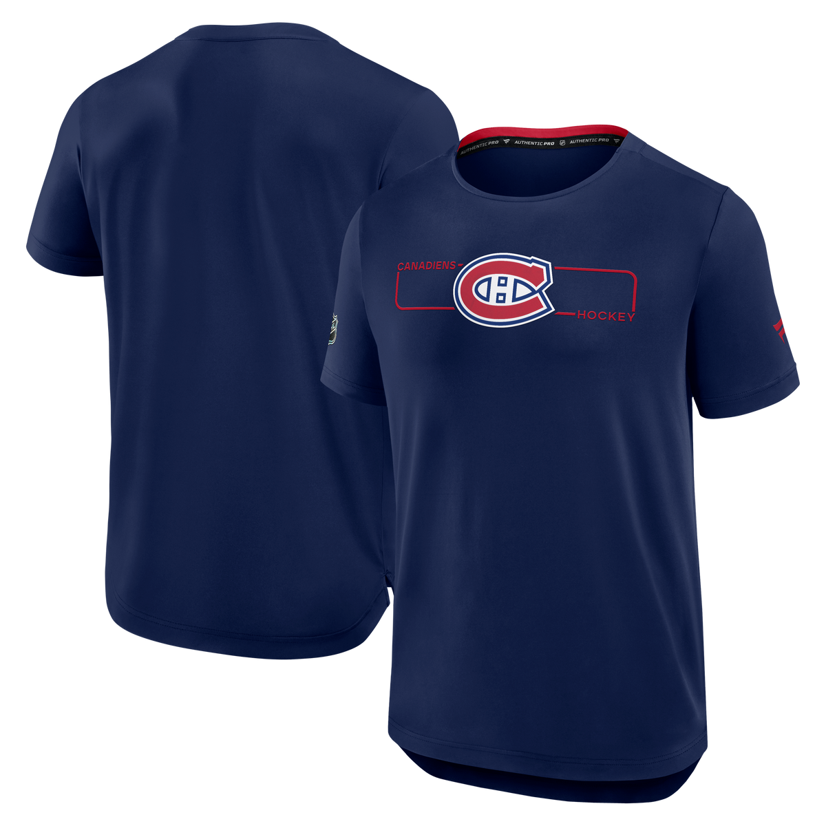 Montreal Canadiens NHL Fanatics Branded Men's Navy 2026 Authentic Pro Rink Tech T-Shirt