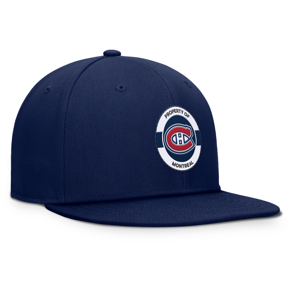 Casquette snapback Authentic Pro 2025 Camp d'entraînement pour homme, bleu marine, marque Fanatics, des Canadiens de Montréal (NHL).