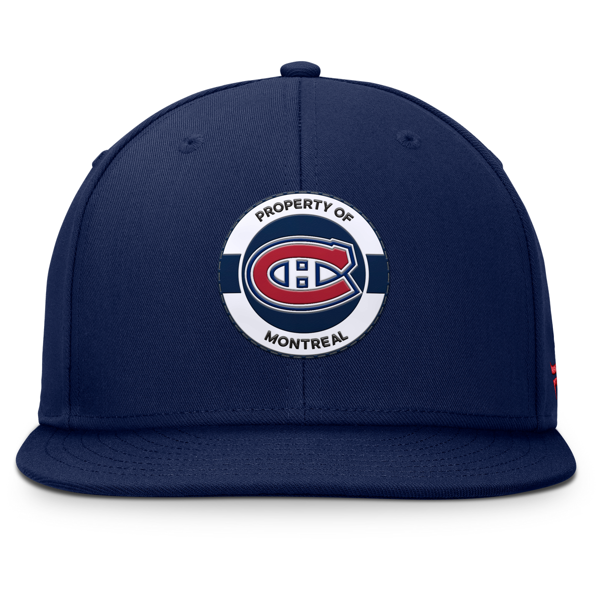 Casquette snapback Authentic Pro 2025 Camp d'entraînement pour homme, bleu marine, marque Fanatics, des Canadiens de Montréal (NHL).