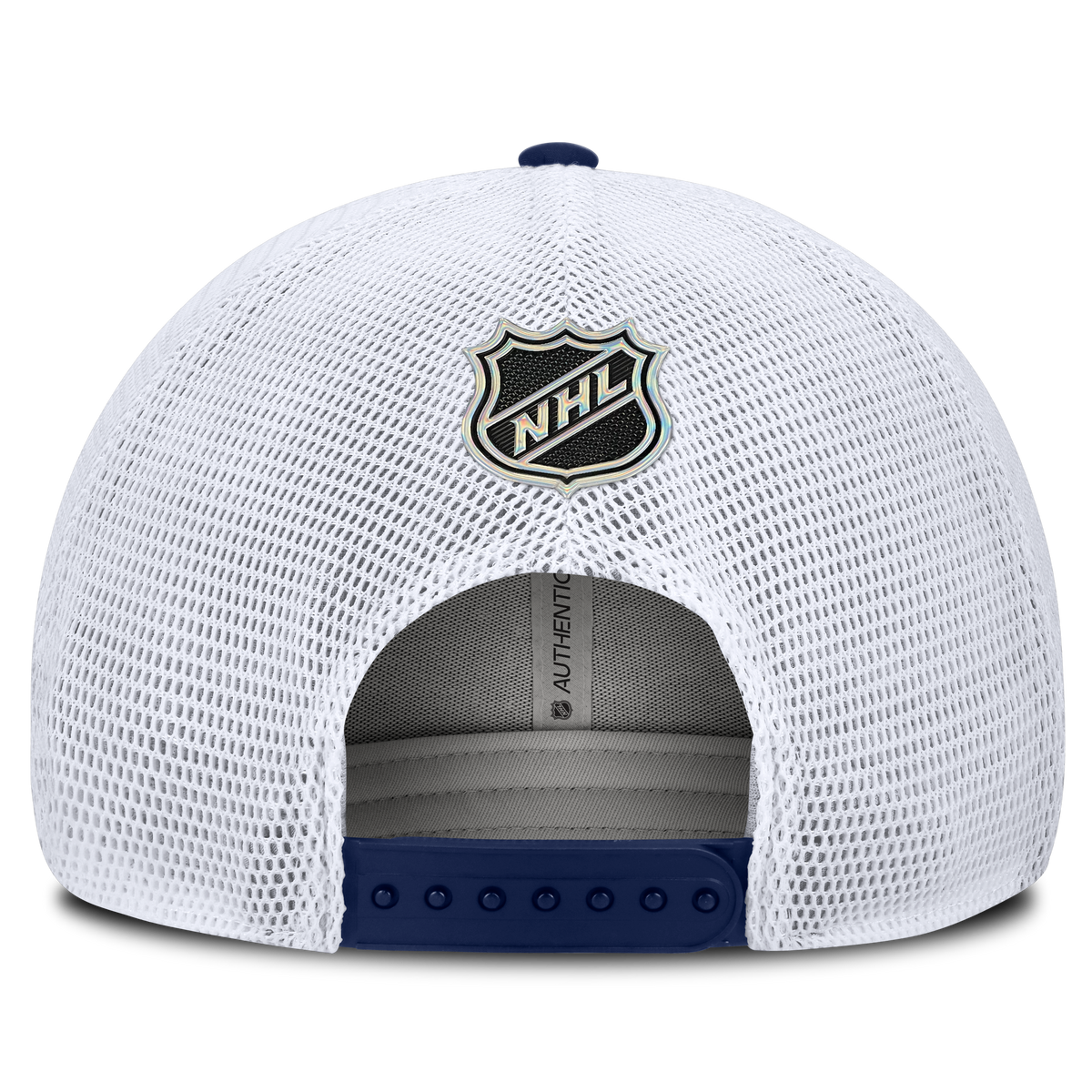 Montreal Canadiens NHL Fanatics Branded Men's Navy Authentic Pro Rink Boxed Logo Trucker Snapback