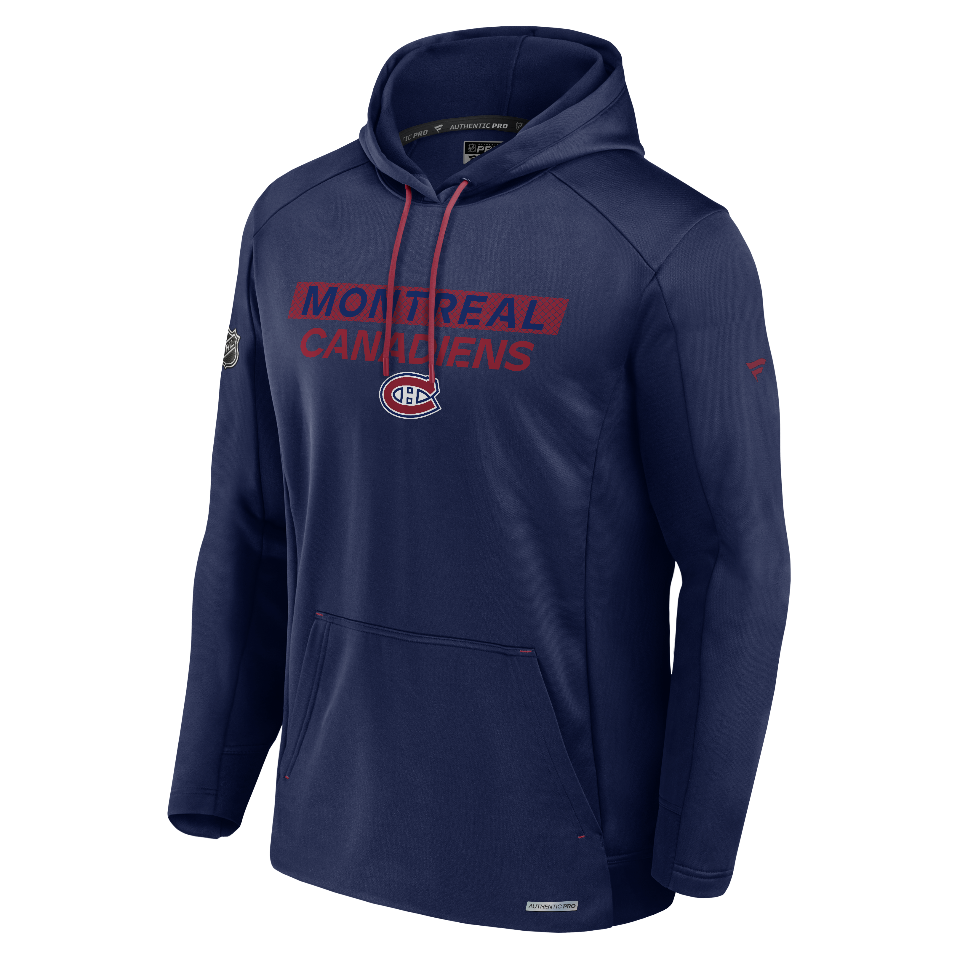 Montreal Canadiens NHL Fanatics Branded Men's Navy Authentic Pro Rink Pullover Hoodie