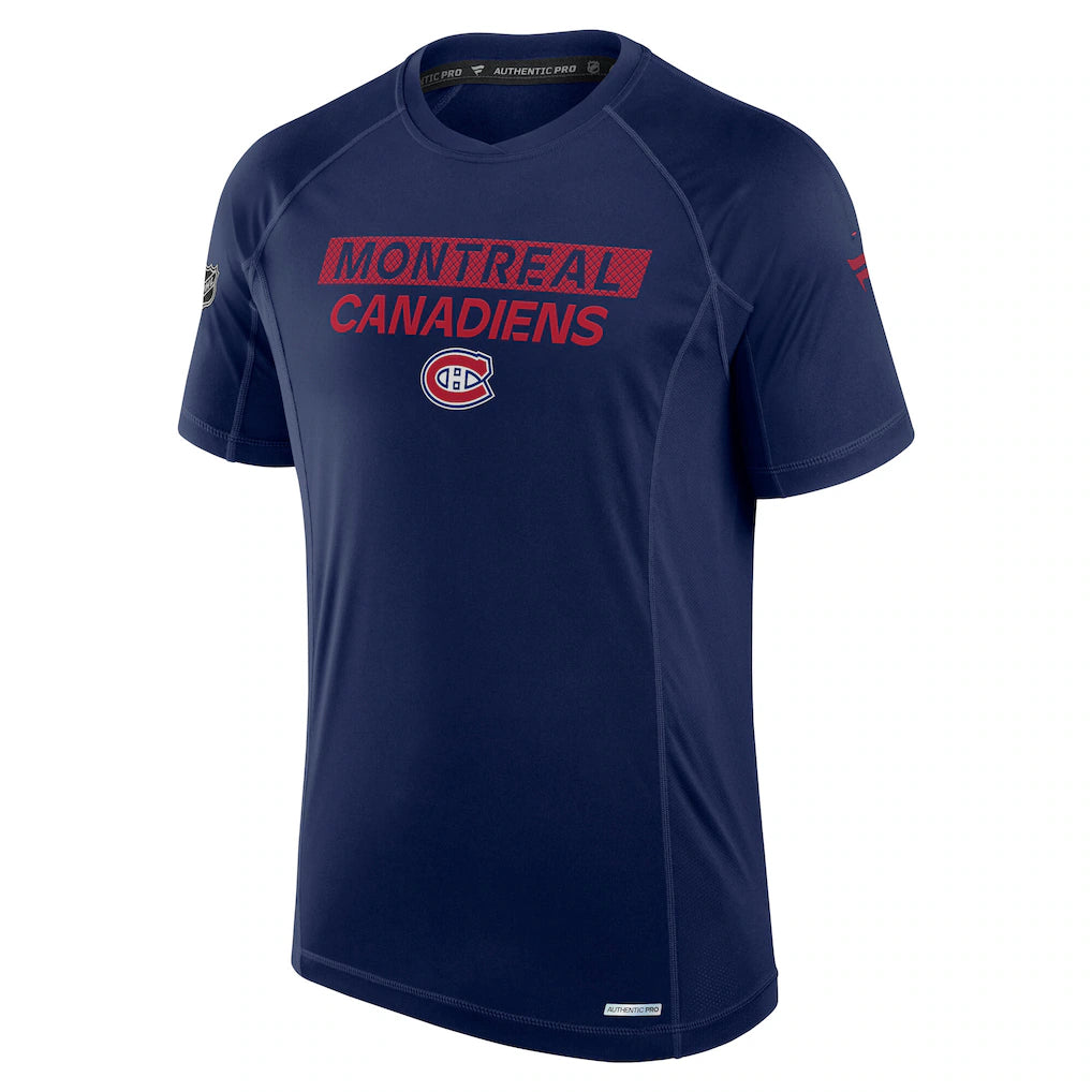 T-shirt authentique Pro Rink Tech Fanatics Branded de la LNH des Canadiens de Montréal pour hommes
