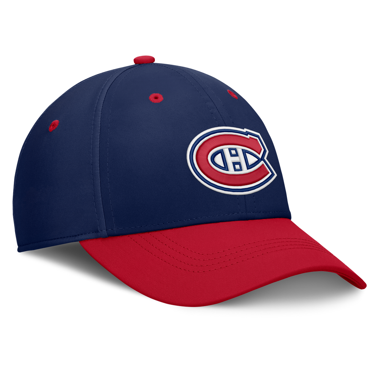 Montreal Canadiens NHL Fanatics Branded Men's Navy/Red Authentic Pro Rink Stretch Fit Hat