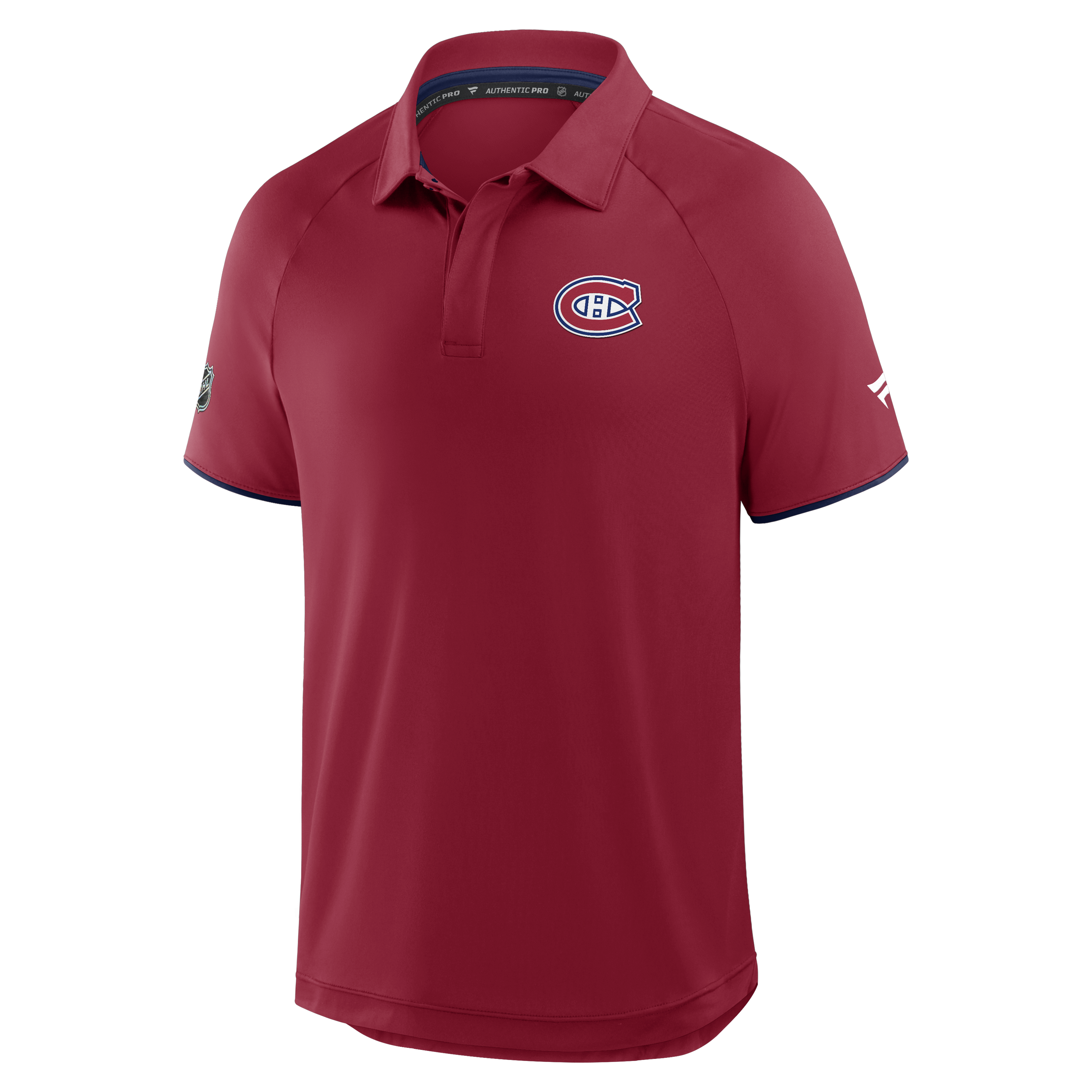 Montreal Canadiens NHL Fanatics Branded Men's Red/Navy Authentic Pro Polo T-Shirt