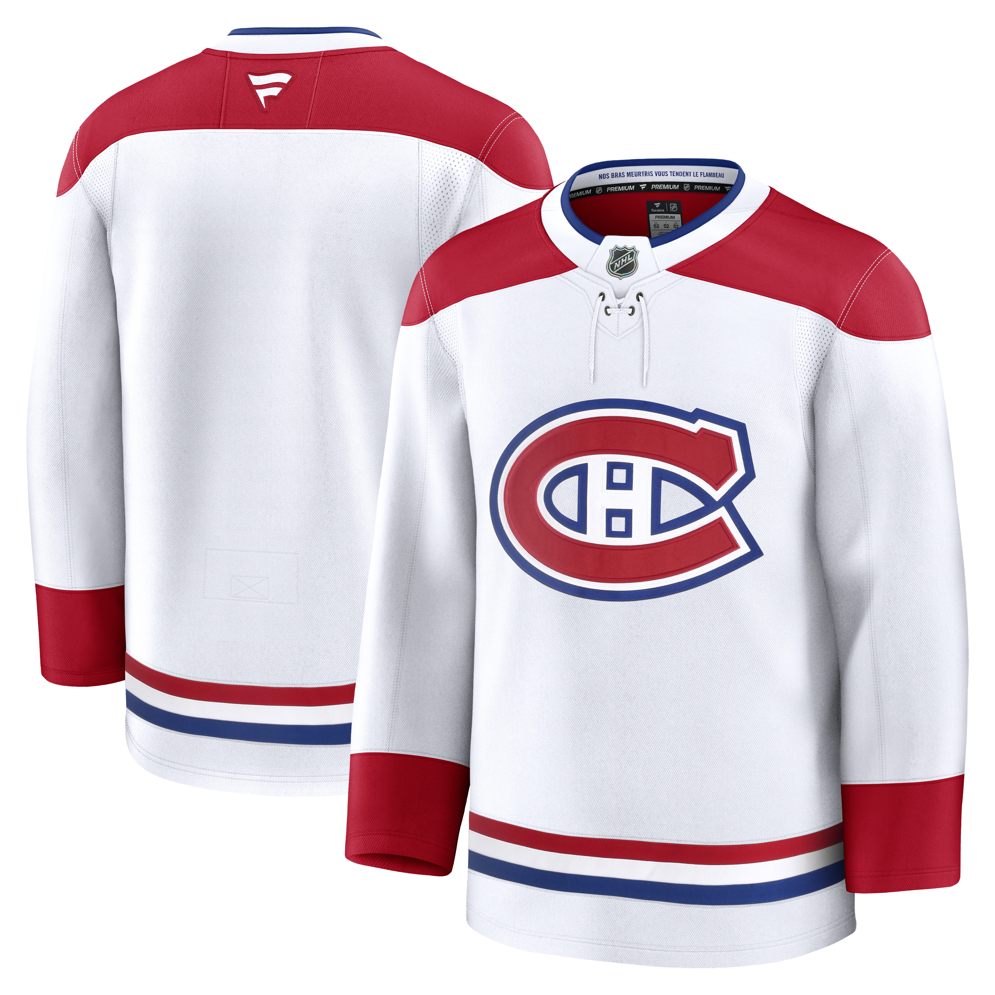 Maillot blanc premium pour hommes Fanatics Branded de la LNH des Canadiens de Montréal