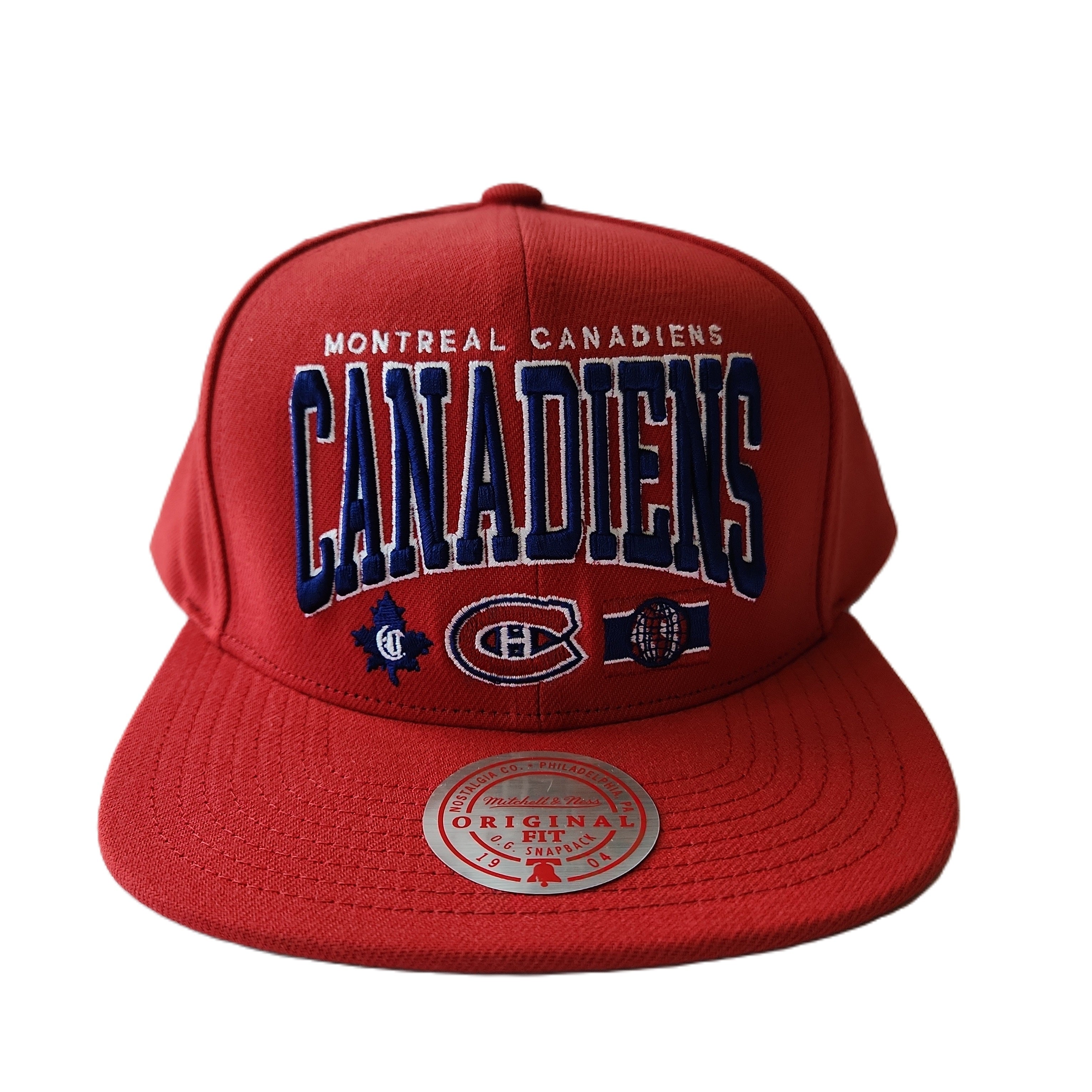 Casquette Snapback rouge Champ Stack des Canadiens de Montréal NHL Mitchell & Ness pour hommes