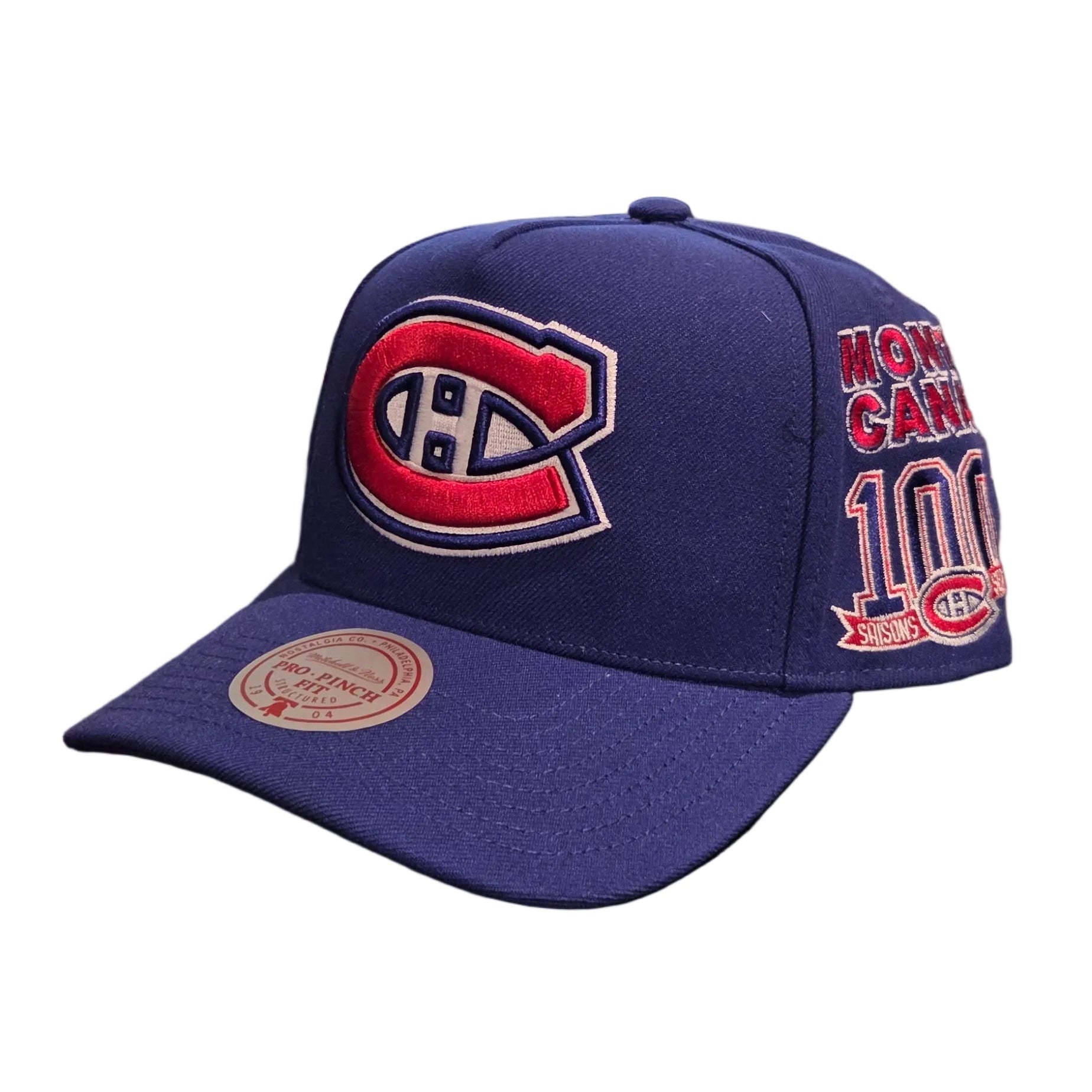 Montreal Canadiens NHL Mitchell & Ness Men's Royal Blue Historical A-Frame Snapback Hat