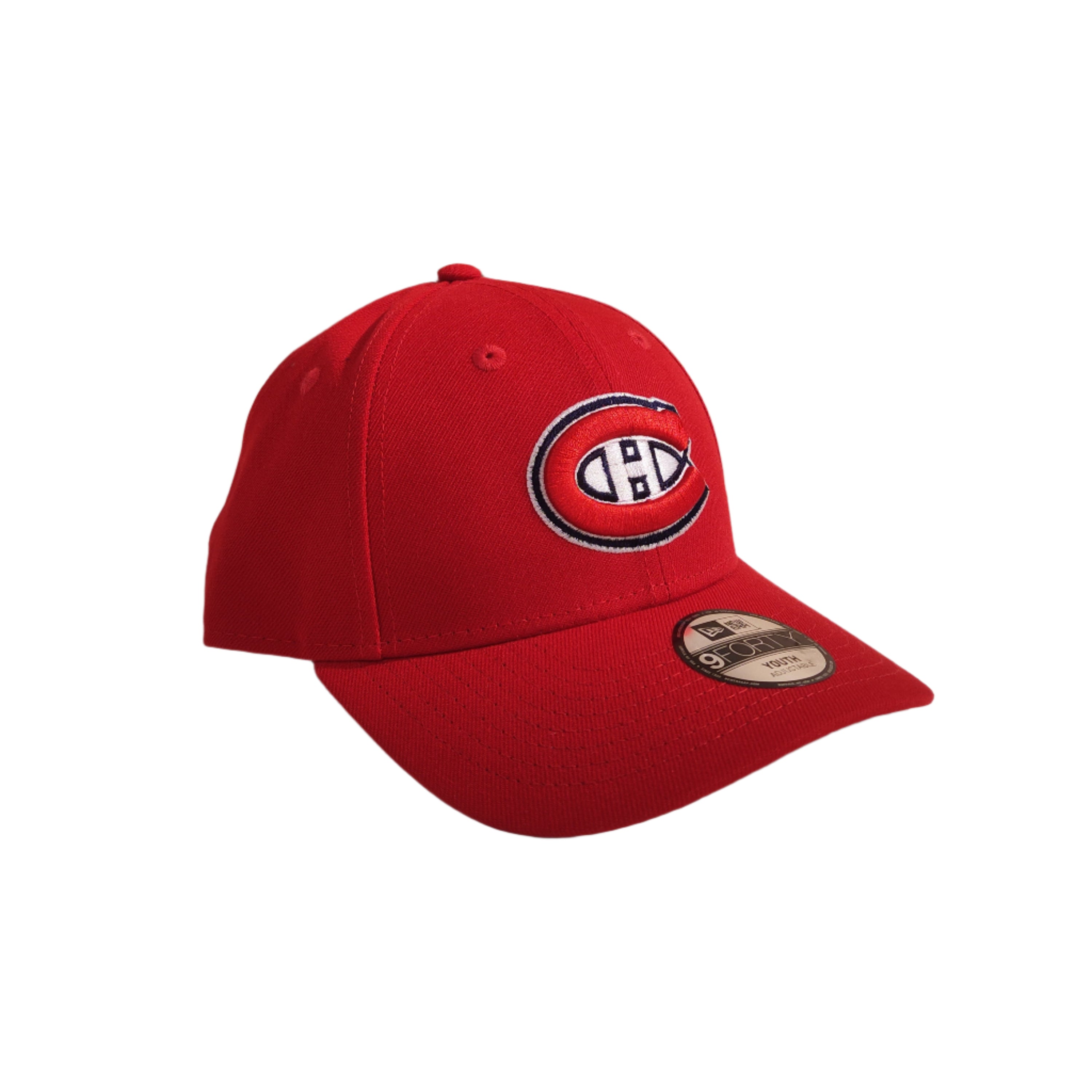 Casquette ajustable 9Forty rouge New Era pour jeunes Canadiens de Montréal NHL