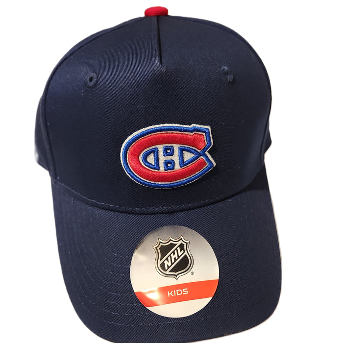 Montreal Canadiens NHL Outerstuff Kids Navy Precurve Snapback