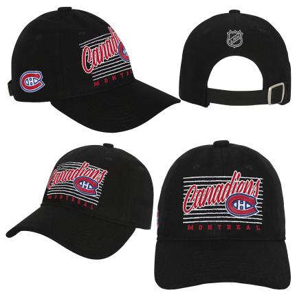 Montreal Canadiens NHL Outerstuff Youth Black Retro Wooly Adjustable Hat