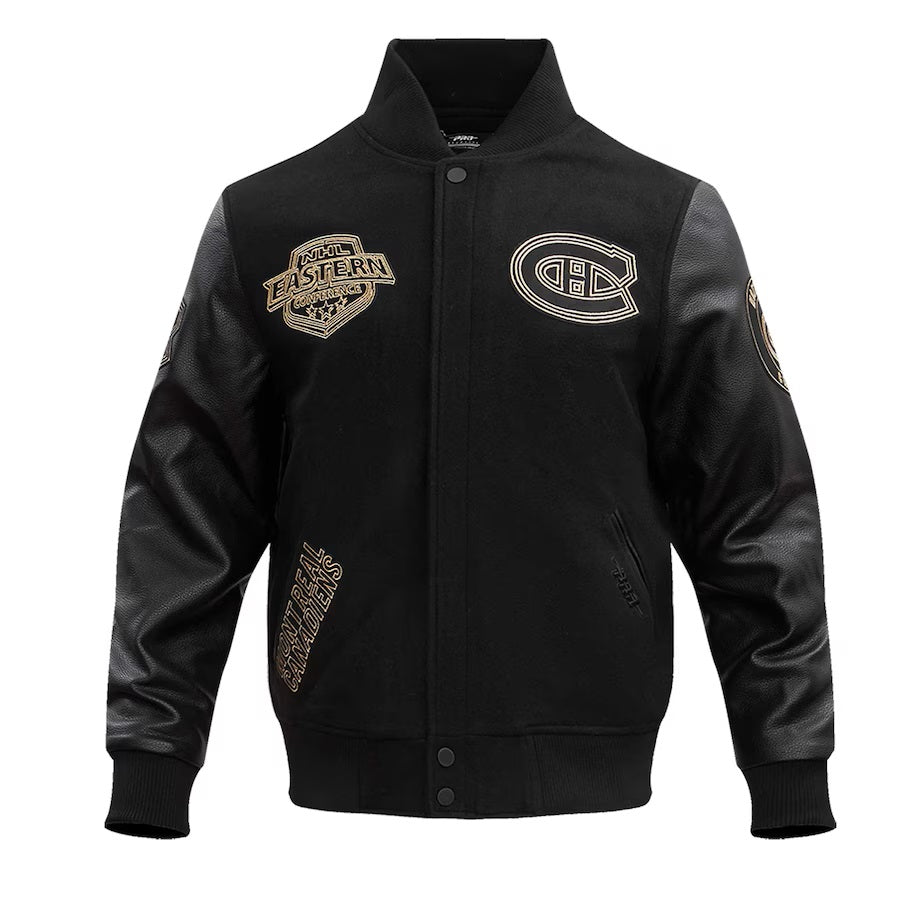 Montreal Canadiens NHL Pro Standard Men's Black/Gold Varsity Jacket