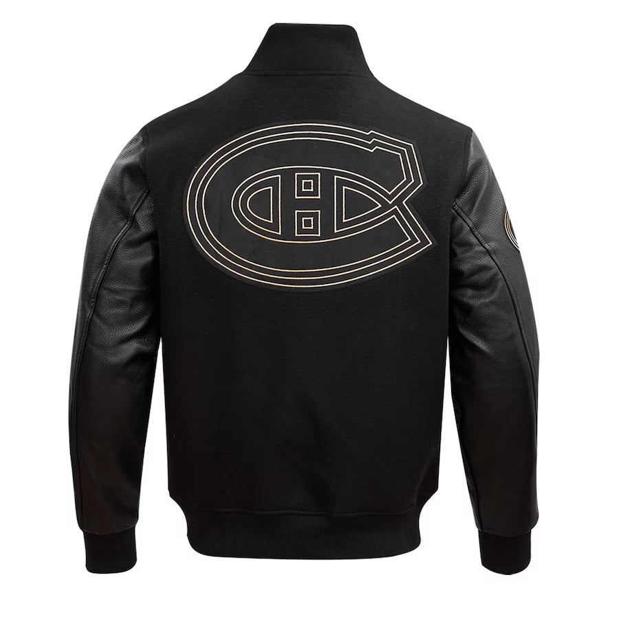 Montreal Canadiens NHL Pro Standard Men's Black/Gold Varsity Jacket