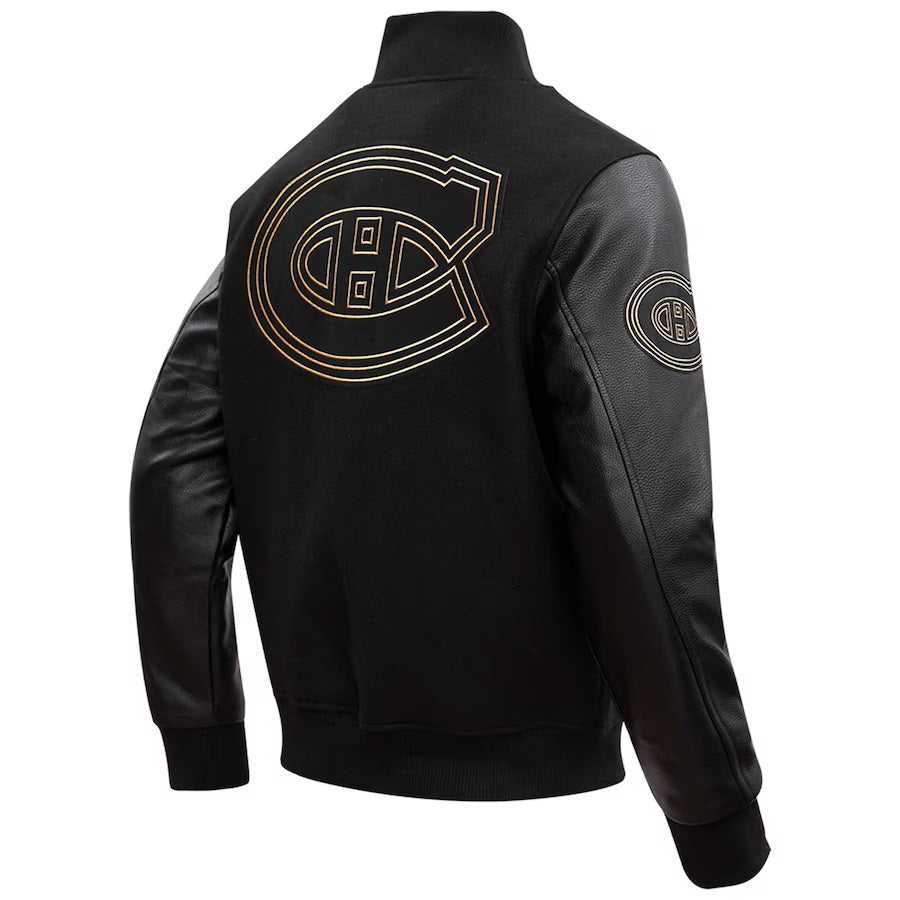 Montreal Canadiens NHL Pro Standard Men's Black/Gold Varsity Jacket