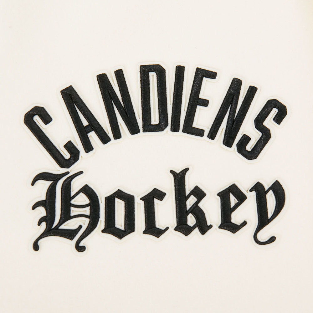 Montreal Canadiens NHL Pro Standard Men's Eggshell/Black Modern Originals Rib Wool Varsity Jacket