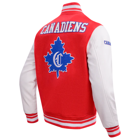 Montreal Canadiens NHL Pro Standard Men's Red/White Retro Classic Rib Wool Varsity Jacket