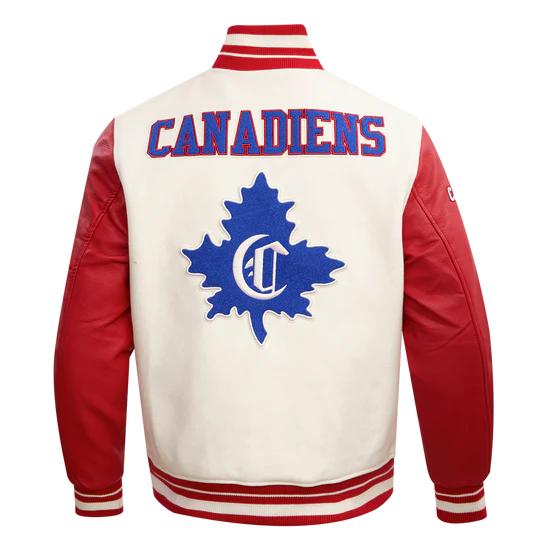 Montreal Canadiens NHL Pro Standard Men's White/Red Retro Classic Rib Wool Varsity Jacket